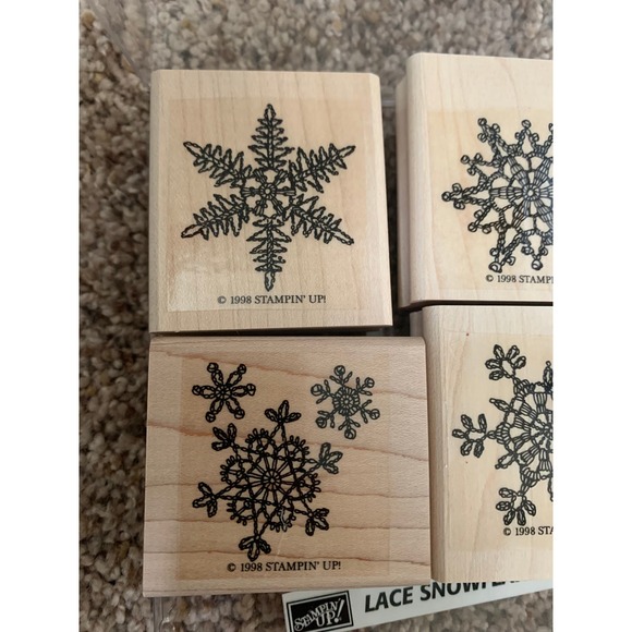Stampin Up! Lace Snowflakes 4 piece Set 2x2 Size - Picture 7 of 7
